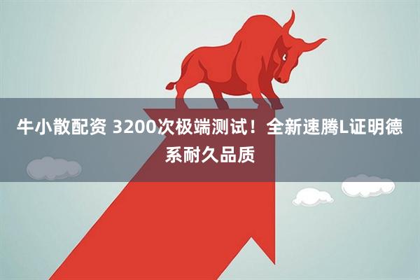 牛小散配资 3200次极端测试！全新速腾L证明德系耐久品质