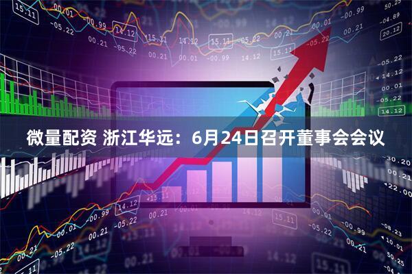 微量配资 浙江华远：6月24日召开董事会会议